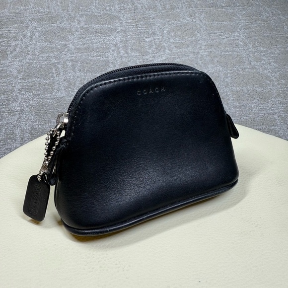 Coach Classic Vtg Leather Legacy Small Zip Coin Purse wallet Black - Picture 1 of 6